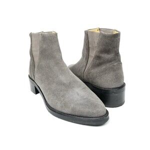 Royal Republiq Elite Chelsea Suede Leather Gray Heeled Boots 8 Minimal Old Money